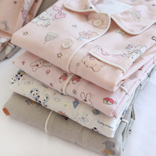 2026新款 儿童春秋纯棉磨毛棉布睡衣套男童女童全棉卡通日系家居服