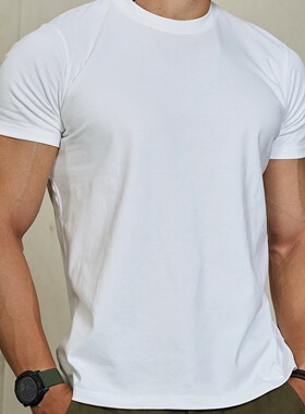 微瑕特价维托摩瑞修身短袖T恤美式复古纯棉重磅纯色夏季阿美咔叽