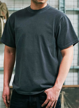清仓特价维托摩瑞蜡染短袖重磅阿美咔叽美式复古休闲圆领T恤