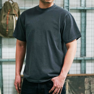 清仓特价维托摩瑞蜡染短袖重磅阿美咔叽美式复古休闲圆领T恤