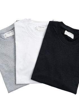 清仓特价维托摩瑞FAATLABEL纯棉短袖阿美咔叽复古纯色休闲短袖T恤