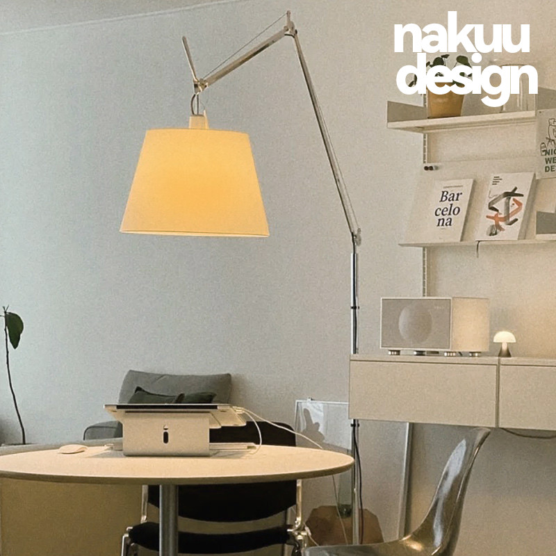 可伸缩摇臂灯！中古客厅落地灯