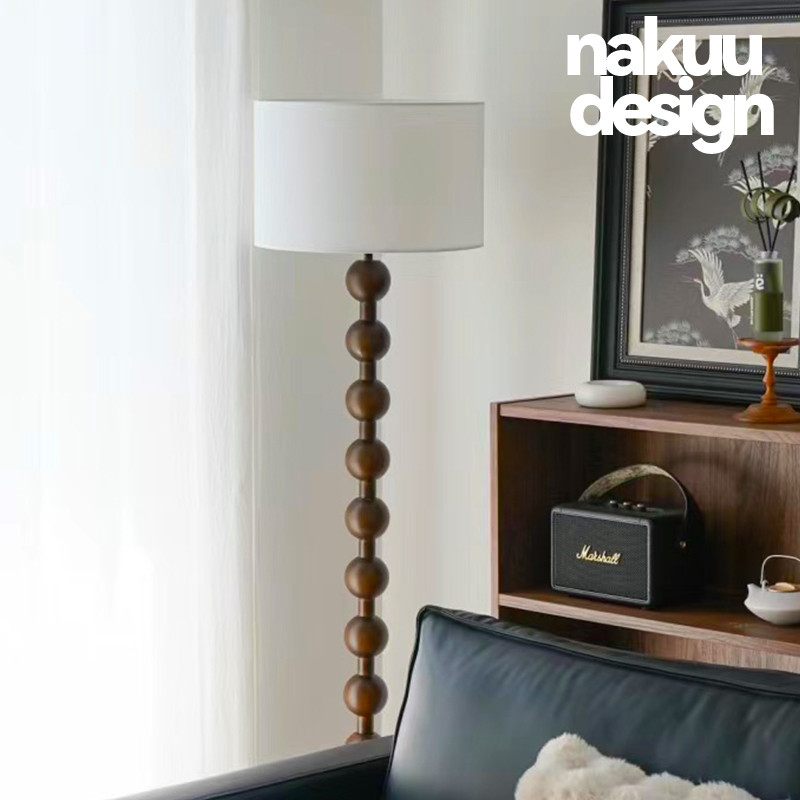 中古法式实木落地灯客厅卧室侘寂风复古沙发旁高级立式氛围灯台灯