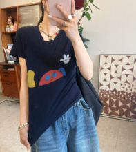 25Ann studio2025韩版百搭弹力米奇卡通印花修身显瘦短袖T恤少女