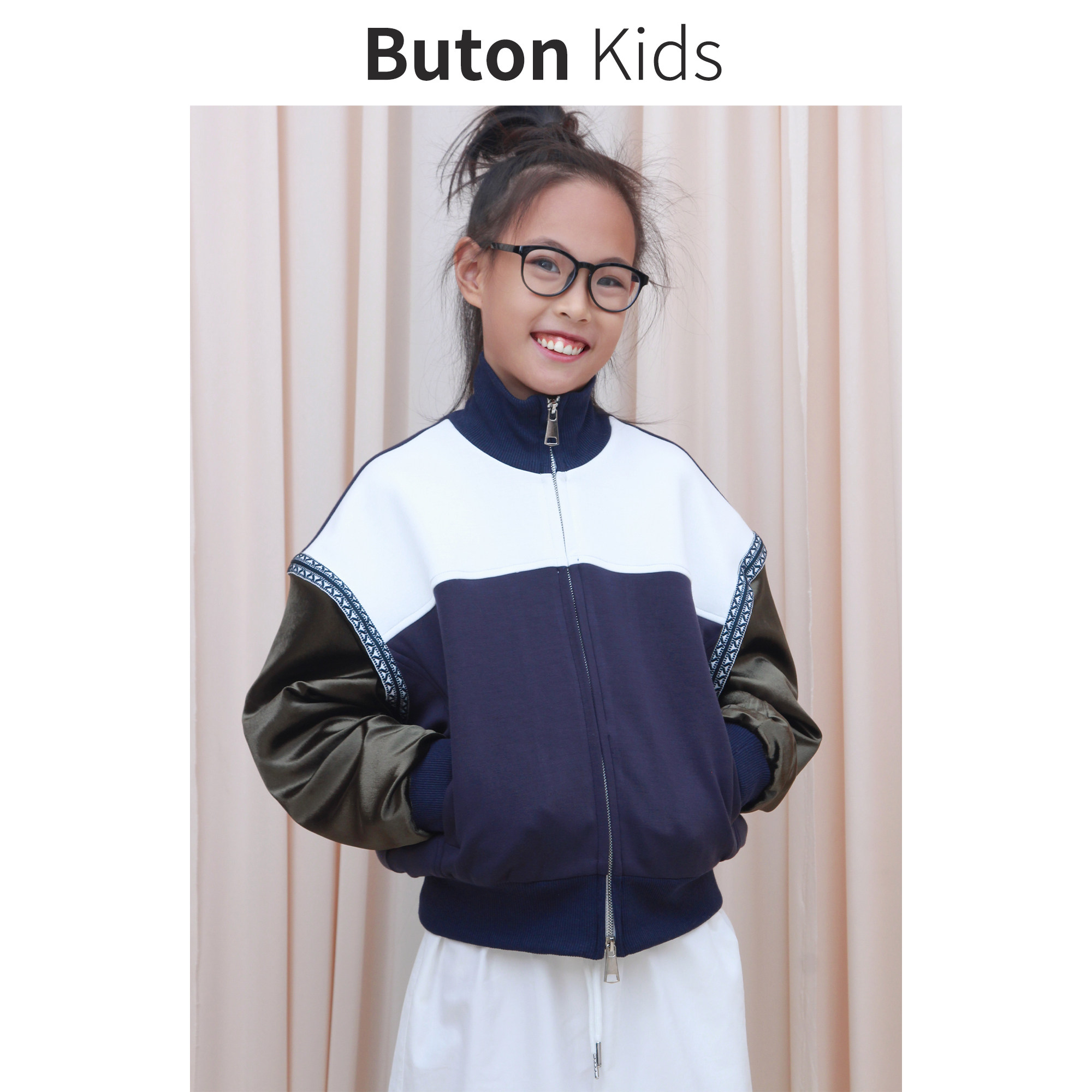 1-3折Kids女童复古拼色棒球服冬季新款儿童设计感百搭运动风外套