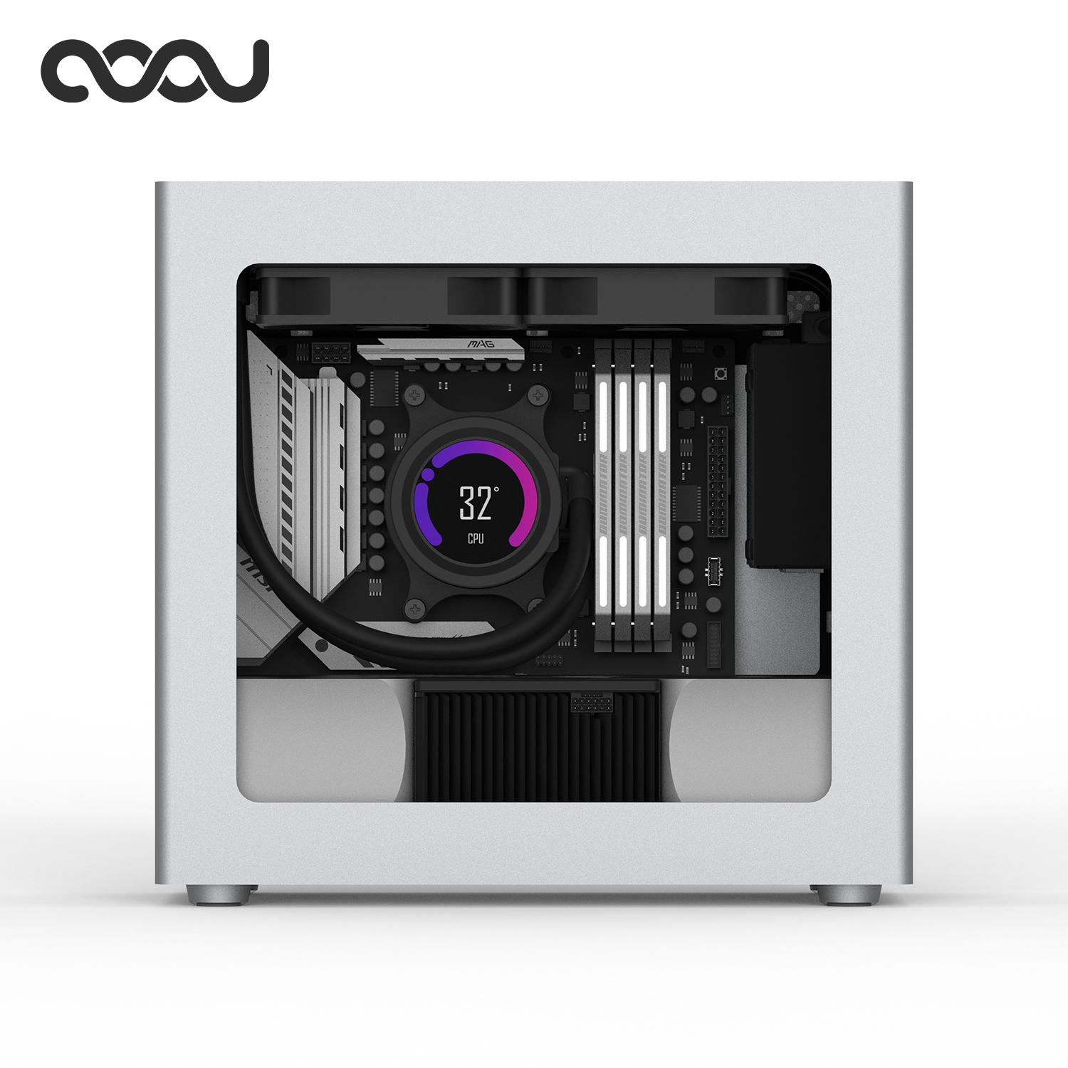 COOJ宰相Z18侧透版 MATX铝合金一体成型外壳直插水冷ITX电脑机箱