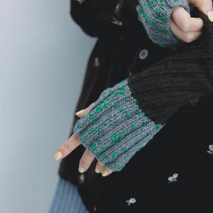 mix豆豆手套毛线编织材料包diy DARUMA日本横田Dot 有视频教程