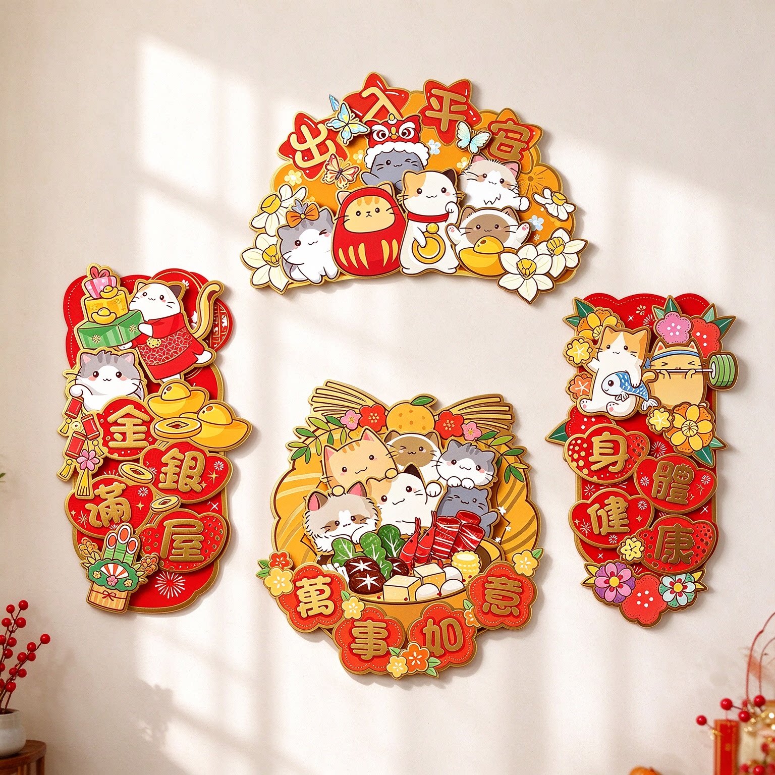 2027卡通繁体新年装饰对联港版羊年晖春春节春联福字香港挥春门贴