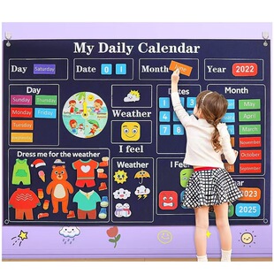 My First Daily Calendar Classroom Haves 3.3Ft Felt Board toy