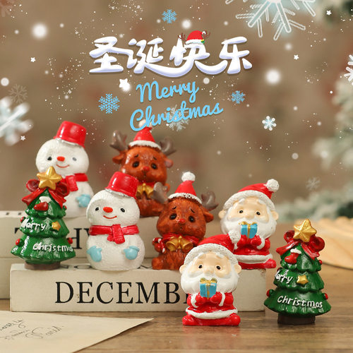 Christmas圣诞节高档摆件老人树脂摆件创意家居礼物卡通动物装饰