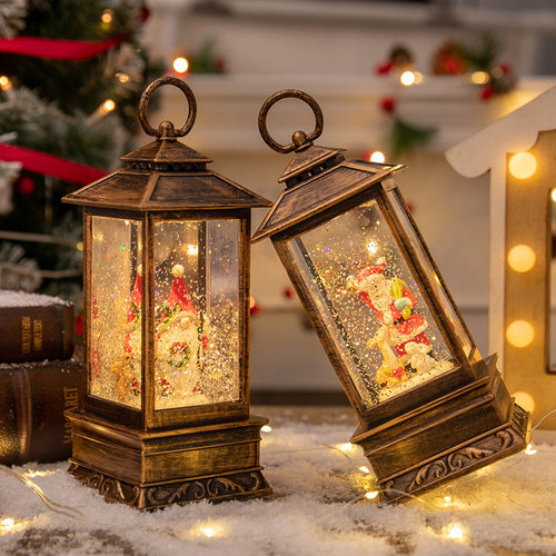 christmas装饰圣诞圣诞风灯水晶球八音盒飘雪音乐灯圣诞礼物夜灯