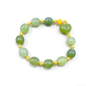 优米茵 和田玉碧玉多宝手链爱心原创M022