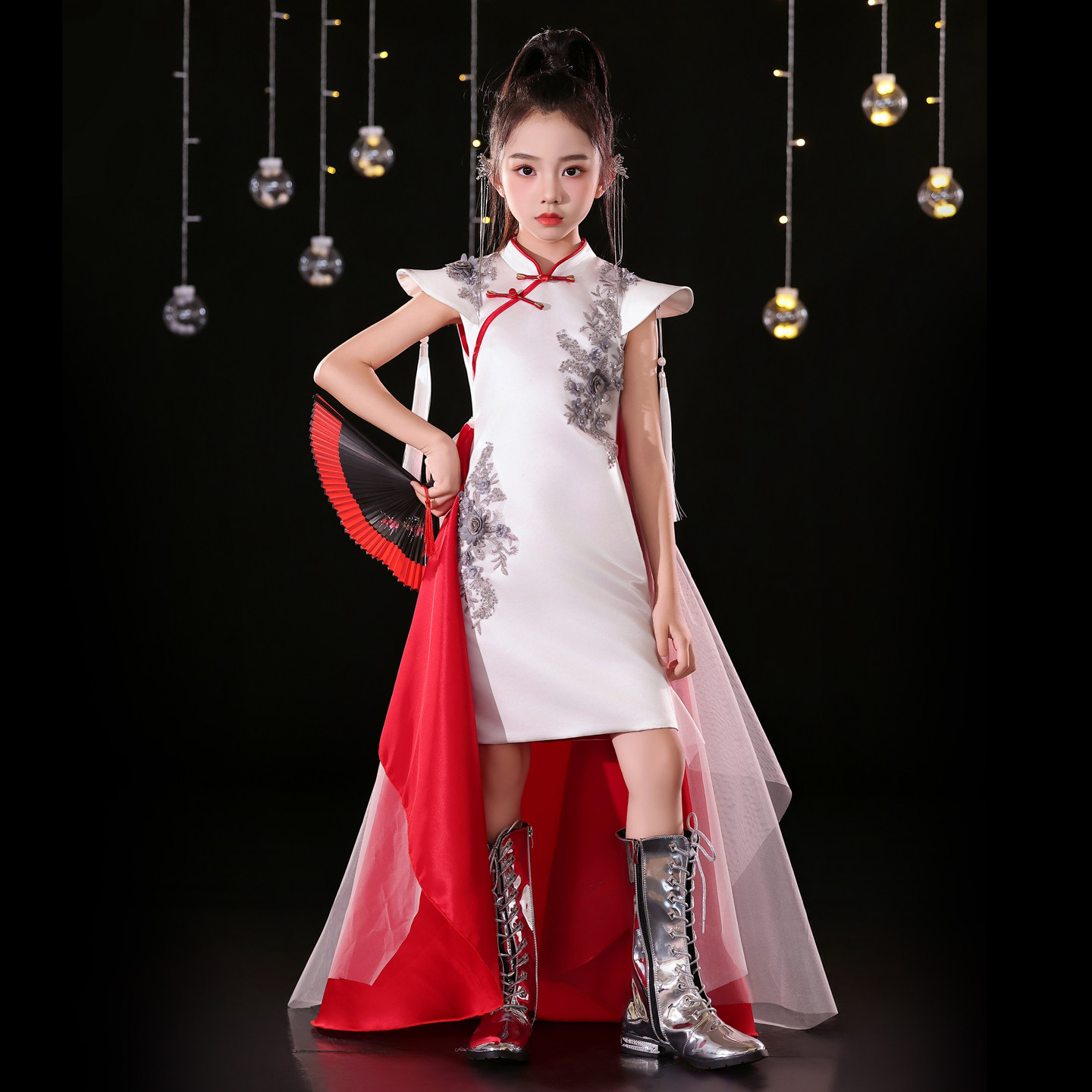 女童时尚新中式礼服走秀潮服