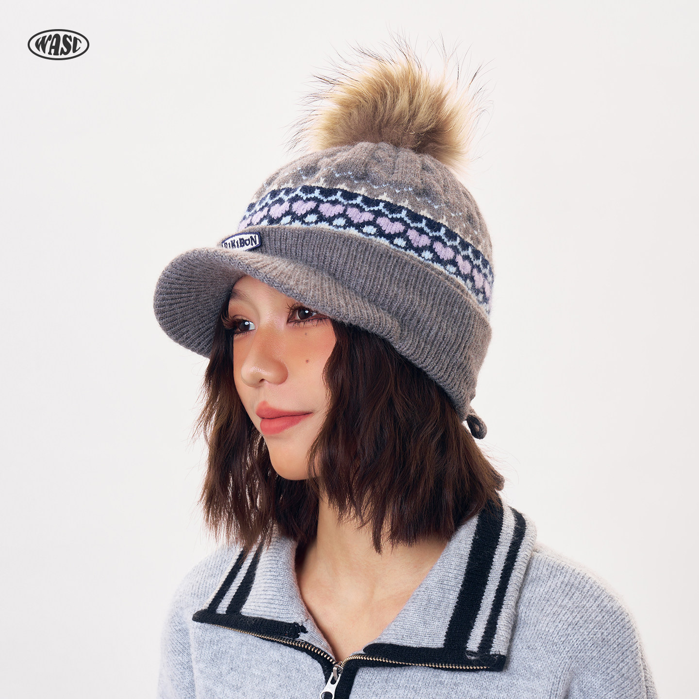 秋冬费尔岛复古提花针织帽可拆卸毛球棒球帽显脸小护耳鸭舌帽子女,服饰配件/皮带/帽子/围巾,帽子,淘宝优惠券,粉丝福利购,淘宝优惠卷