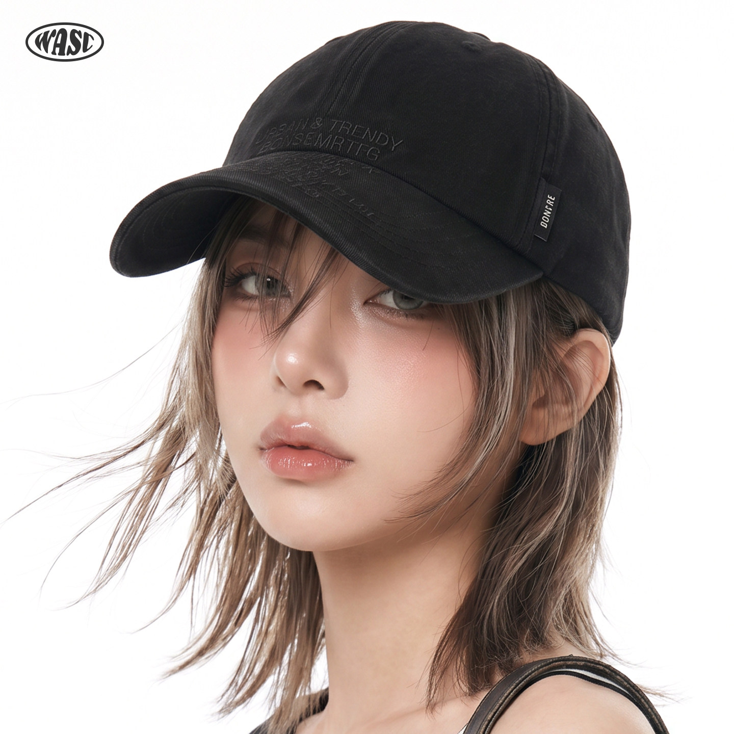 美式复古做旧水洗棒球帽男女字母刺绣休闲遮阳弯檐显脸小鸭舌帽潮