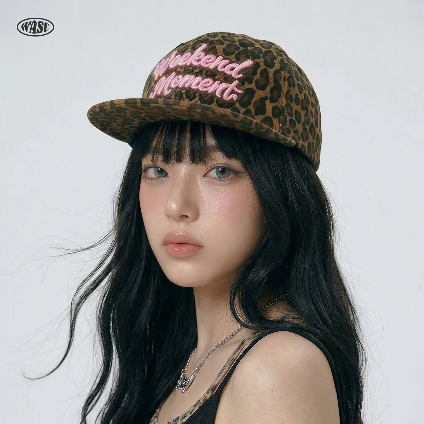 豹纹刺绣平檐棒球帽女防晒显小脸图片