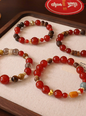 天然石手链小众设计手饰多宝复古