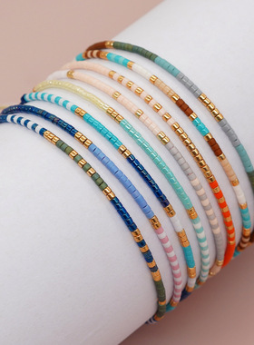 原创设计波西米亚风串珠手链彩色