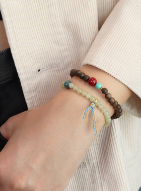 加里曼丹天然沉香木手串和田玉手