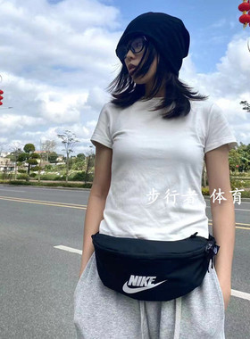 正品NIKE耐克斜挎包男女学生运动休闲黑色单肩包胸包DB0490-010