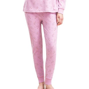 小护士秋裤女士纯棉中老年人妈妈打底裤大码纯棉宽松高腰印花衬裤