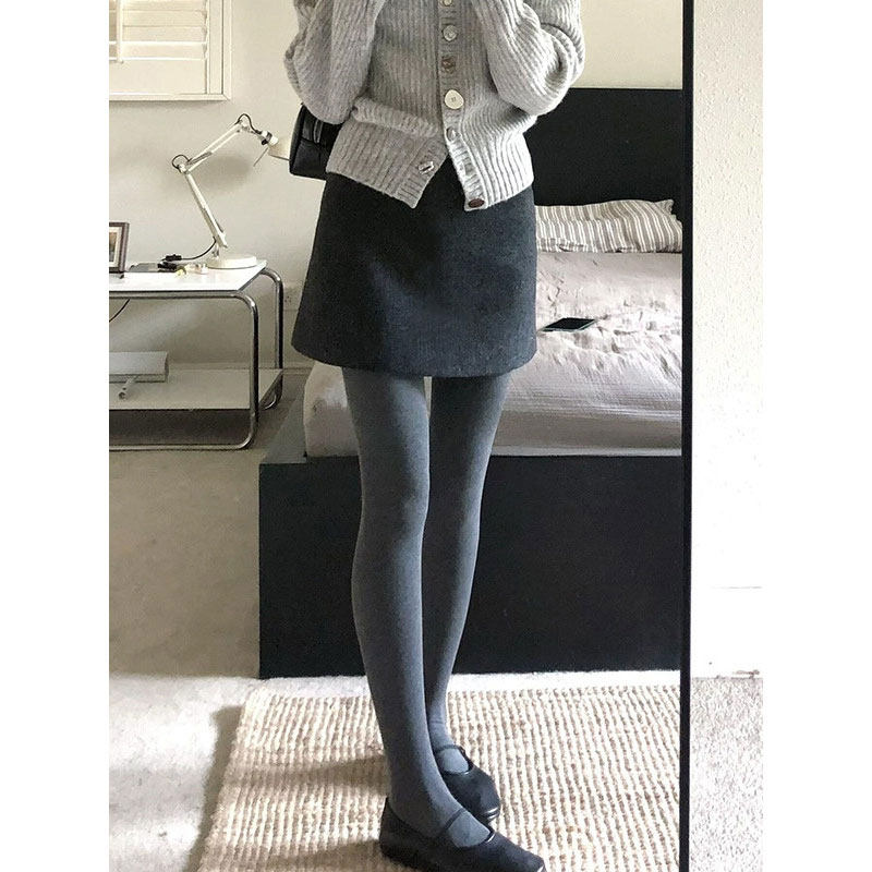miu系孕妇毛呢半身裙春秋季2025新款黑色托腹包臀防走光孕妇短裙