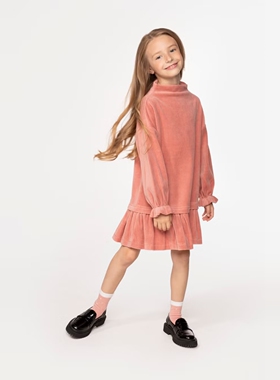 2-7岁外贸童裙出波兰女孩女童长袖天鹅绒连衣裙春秋款