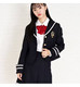 140 160外贸日系女孩中大童海军领学院风西服春秋外套