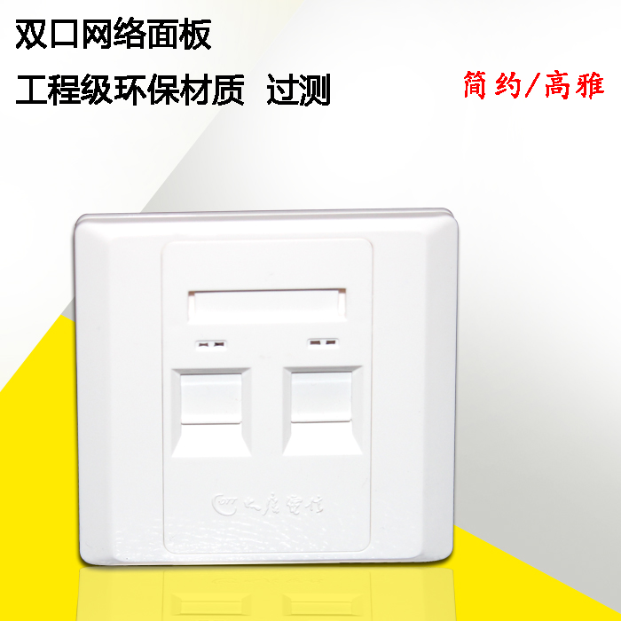 大唐电信面板加厚双口面板信息面板网络宽带网线端口家用插座面板