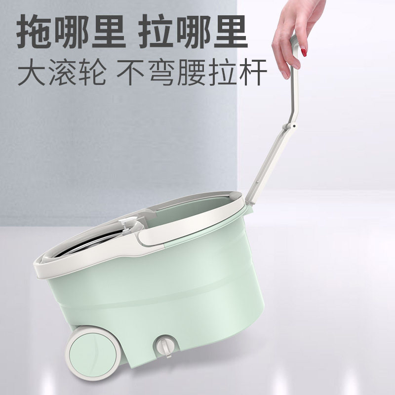 厂家旋转拖把桶双驱动拖把家用免手洗拖布桶自动手压好神拖