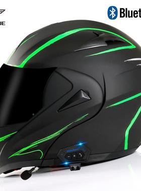 贸VI外RTUE电车蓝牙头盔男揭面盔双动镜片全盔可做新标664国3C