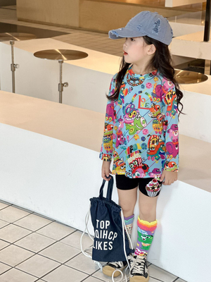 mijello25春夏款 儿童jam满印卡通网纱衣 防晒衣 防蚊长袖 男女童