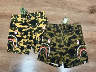现货男童短裤夏季薄款2026新款亲子大童迷彩鲨鱼五分裤休闲沙滩裤