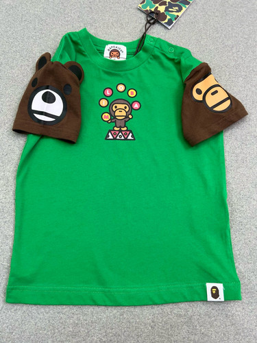 MIJELLO/ 綠色26夏潮牌绿色纯棉儿童亲子短袖T恤 立体