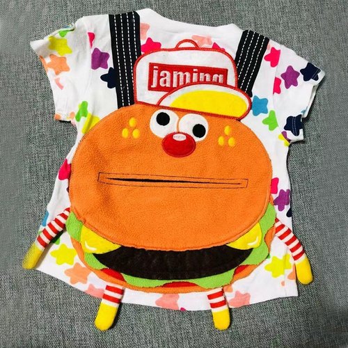 立体汉堡儿童短袖亲子T恤