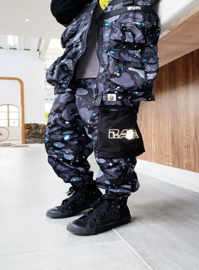 mijello25秋冬款 儿童迷彩夜空男女儿童工装长裤 休闲潮范长裤子