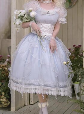 花嫁少女精美洋装op短袖连衣裙