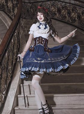Lolita鎏金指针原创正版半裙蒸汽
