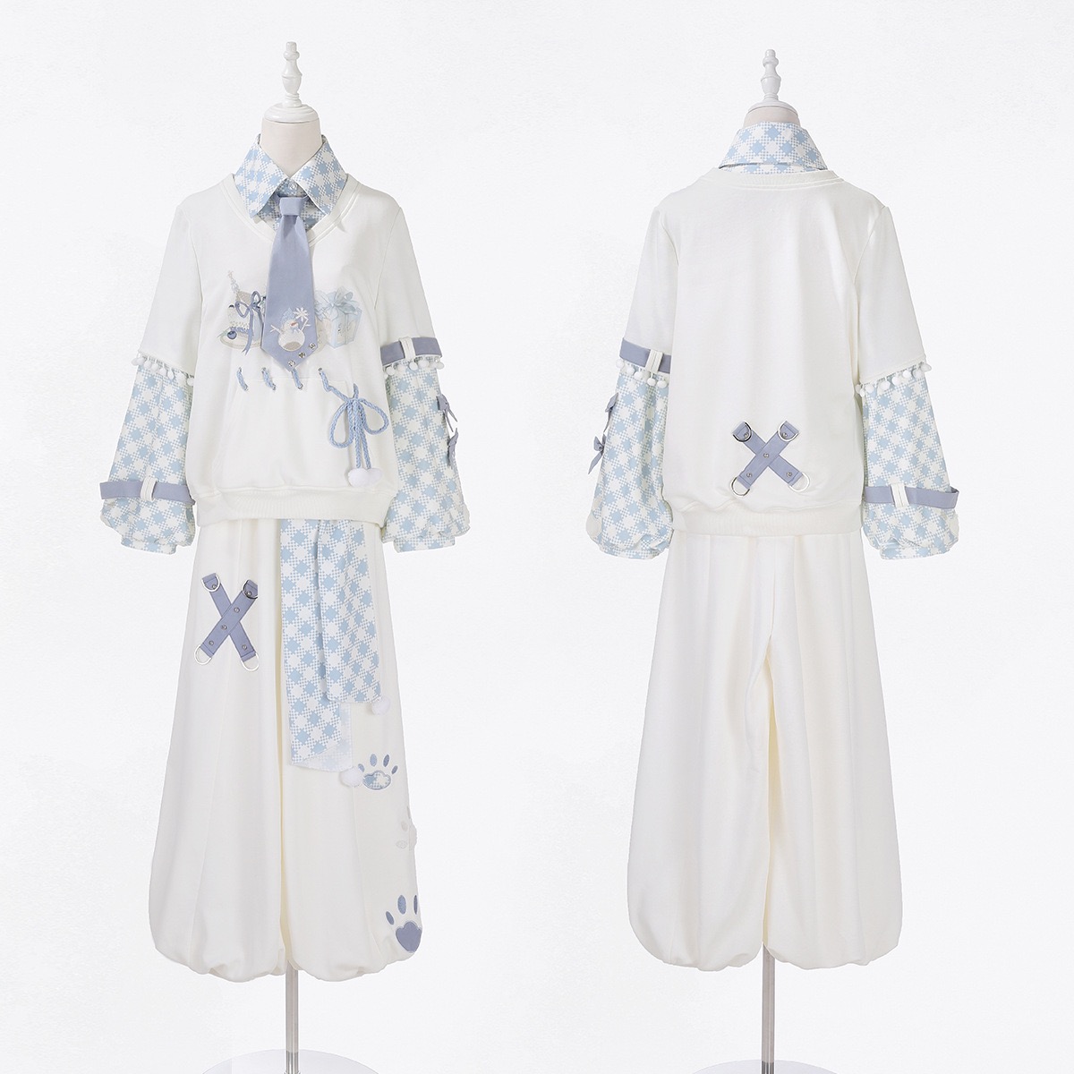 原创雪团游戏洛丽塔日常可爱少女上衣裤子腰带领带lolita休闲套装