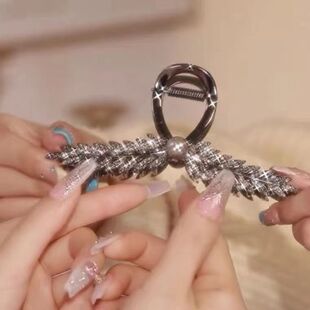 黑色轻奢麦穗发夹头饰女后脑勺合金盘发抓夹感精致鲨鱼夹发卡发饰