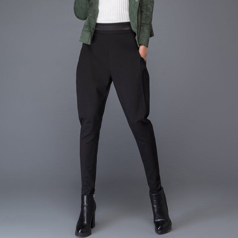 专柜正品冬款休闲裤高腰宽松哈伦裤小脚运动裤萝卜裤加厚女裤子潮