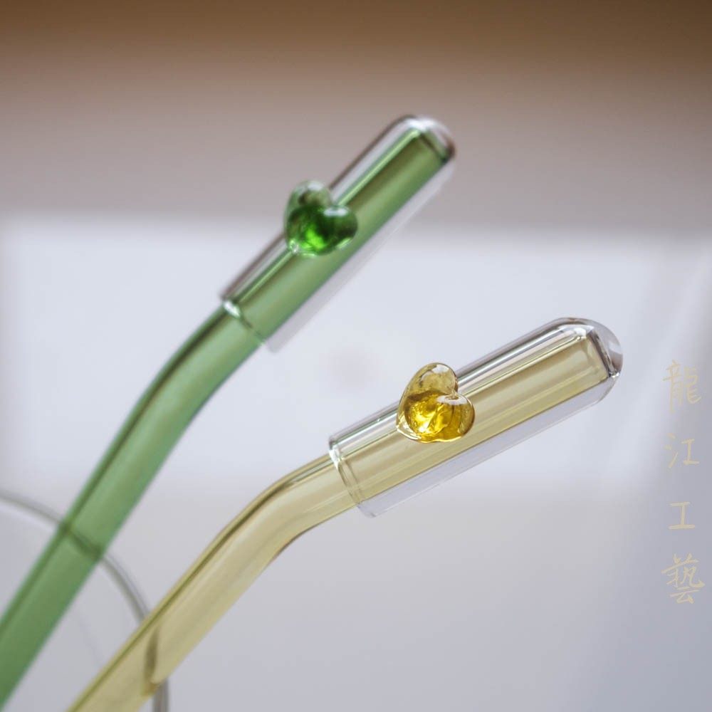 玻璃爱心装饰吸管帽防落灰套子防尘盖子可爱防虫塞子卫生耐高温