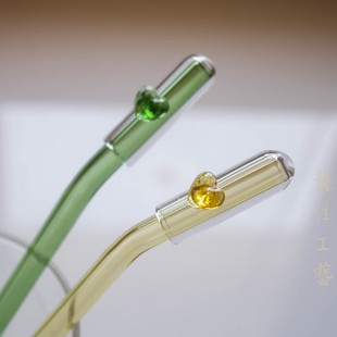 玻璃爱心装饰吸管帽防落灰套子防尘盖子可爱防虫塞子卫生耐高温