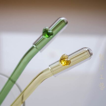 玻璃爱心装饰吸管帽防落灰套子防尘盖子可爱防虫塞子卫生耐高温