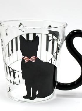 出口日本【猫咪系列】にゃ～ご耐热玻璃牛奶咖啡杯情侣杯