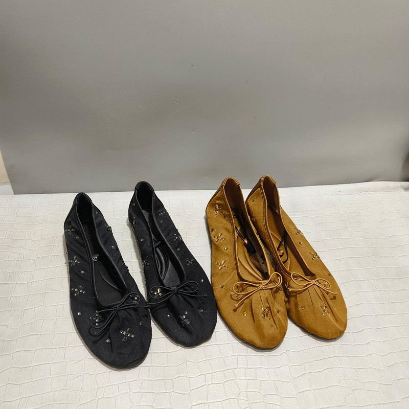 ZA西班牙原单女鞋2025新透气布面水钻蝴蝶结浅口平底芭蕾鞋女,女鞋,时尚芭蕾鞋,淘宝优惠券,粉丝福利购,淘宝优惠卷