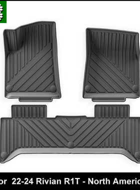 适用于22-24款Rivian R1T里维安汽车脚垫耐脏防水TPE脚垫耐磨外贸