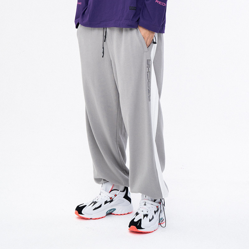 REOCHA热呈18AW拼接嘻哈运动裤情侣款松紧抽绳束脚串标裤子男|msdalam kategori Pakaian Lelaki, seluar santai - dari Buy2taobao.com untuk memberikan perkhidmatan ejen Taobao profesional membeli