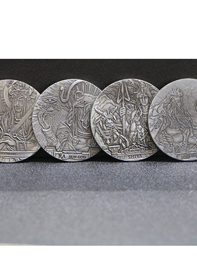 4枚套装币罗马帝国古希腊海神波塞冬纪念币 海贼王日本硬币幸运币