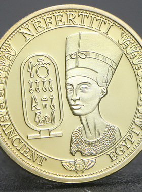 埃及法老镀金银纪念币 狮身人面像纪念币金字塔文化纪念章硬币